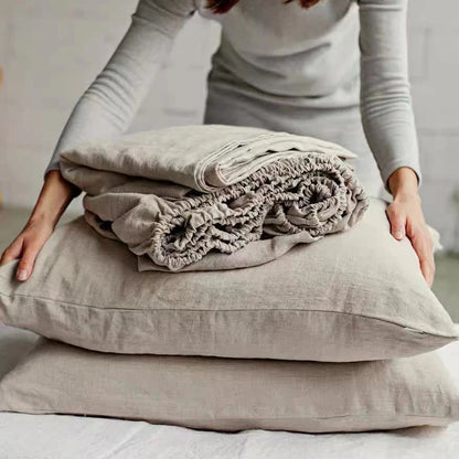 The Fitted Sheet Set - 100% French Flax Linen